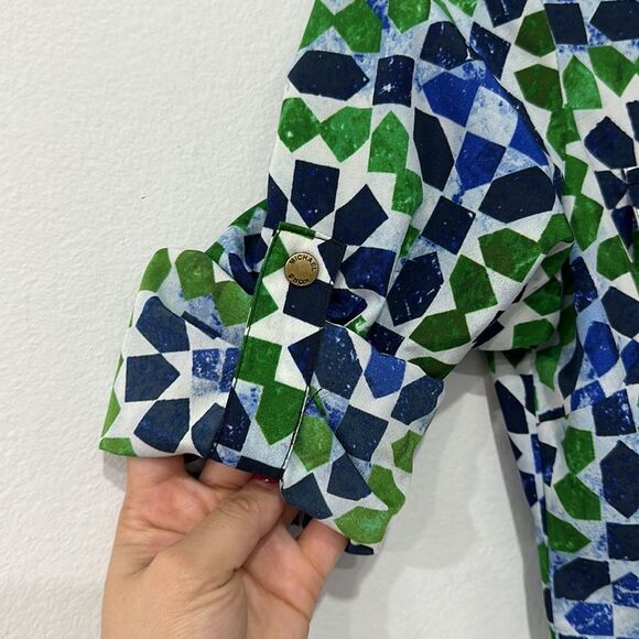 MICHAEL Michael Kors Rolled Up Sleeve Petite Zip Up Top - Picture 14 of 15